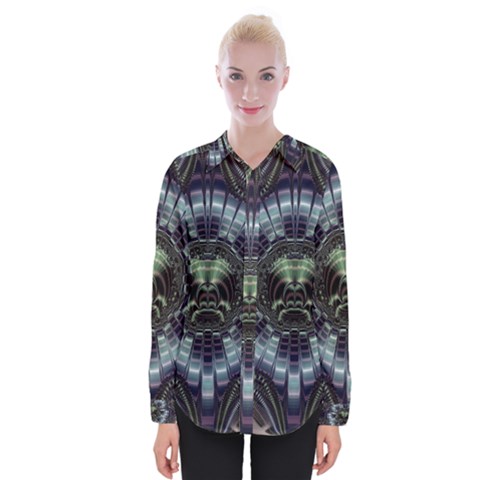 Fractal Abstract Art Artwork Womens Long Sleeve Shirt by Pakrebo