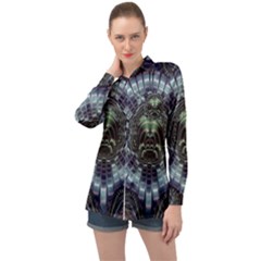 Fractal Abstract Art Artwork Long Sleeve Satin Shirt