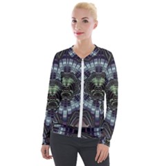 Fractal Abstract Art Artwork Velour Zip Up Jacket