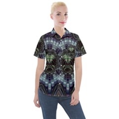 Fractal Abstract Art Artwork Women s Short Sleeve Pocket Shirt