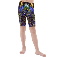 Abstract Art Artwork Fractal Design Kids  Mid Length Swim Shorts by Pakrebo