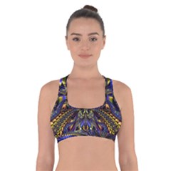 Abstract Art Artwork Fractal Design Cross Back Sports Bra by Pakrebo