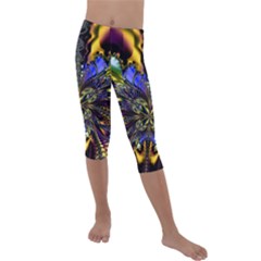 Abstract Art Artwork Fractal Design Kids  Lightweight Velour Capri Leggings  by Pakrebo