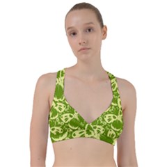 Butterflies Pattern Background Green Decoration Repeating Style Sketch Sweetheart Sports Bra