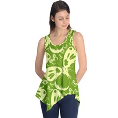 Butterflies Pattern Background Green Decoration Repeating Style Sketch Sleeveless Tunic by fashionpod