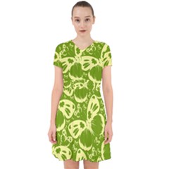 Butterflies Pattern Background Green Decoration Repeating Style Sketch Adorable In Chiffon Dress