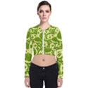 Butterflies Pattern Background Green Decoration Repeating Style Sketch Long Sleeve Zip Up Bomber Jacket View1