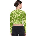 Butterflies Pattern Background Green Decoration Repeating Style Sketch Long Sleeve Zip Up Bomber Jacket View2