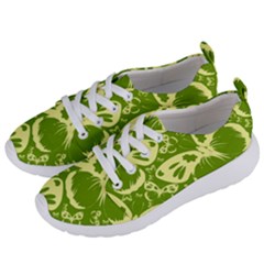 Butterflies Pattern Background Green Decoration Repeating Style Sketch Women s Lightweight Sports Shoes by fashionpod