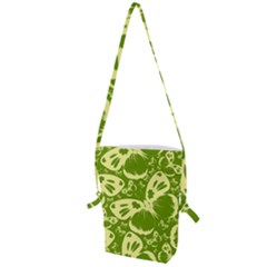 Butterflies Pattern Background Green Decoration Repeating Style Sketch Folding Shoulder Bag