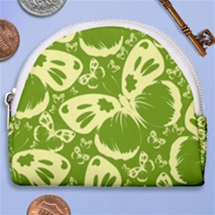 Butterflies Pattern Background Green Decoration Repeating Style Sketch Horseshoe Style Canvas Pouch