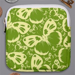 Butterflies Pattern Background Green Decoration Repeating Style Sketch Mini Square Pouch by fashionpod