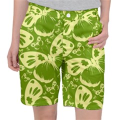 Butterflies Pattern Background Green Decoration Repeating Style Sketch Pocket Shorts by fashionpod