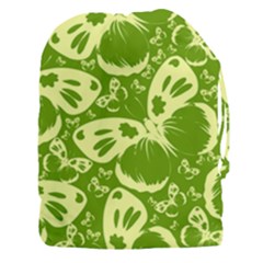 Butterflies Pattern Background Green Decoration Repeating Style Sketch Drawstring Pouch (xxxl) by fashionpod