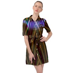 Design Silky Dynamic Elegance Belted Shirt Dress