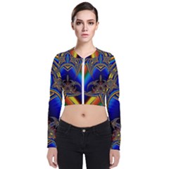 Abstract Art Design Digital Art Image Long Sleeve Zip Up Bomber Jacket by Pakrebo