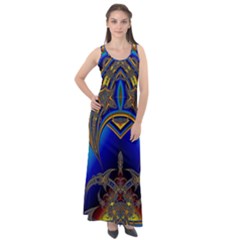 Abstract Art Design Digital Art Image Sleeveless Velour Maxi Dress by Pakrebo