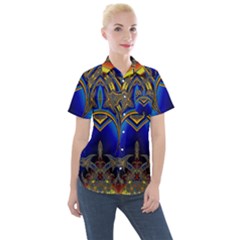 Abstract Art Design Digital Art Image Women s Short Sleeve Pocket Shirt