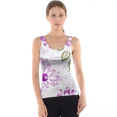 Beautiful Purple Flower Butterflies Pattern Tank Top by fashionpod