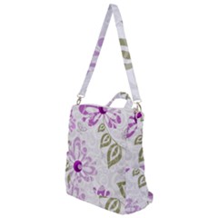 Beautiful Purple Flower Butterflies Pattern Crossbody Backpack