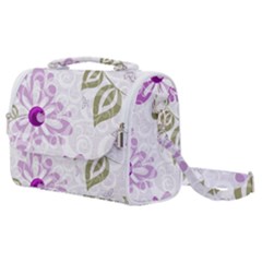 Beautiful Purple Flower Butterflies Pattern Satchel Shoulder Bag by fashionpod