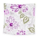 Beautiful Purple Flower Butterflies Pattern Square Tapestry (Large) View1