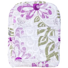 Beautiful Purple Flower Butterflies Pattern Full Print Backpack by fashionpod