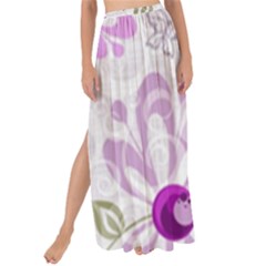 Beautiful Purple Flower Butterflies Pattern Maxi Chiffon Tie-up Sarong by fashionpod