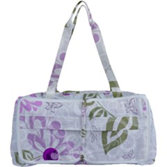 Beautiful Purple Flower Butterflies Pattern Multi Function Bag by fashionpod