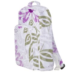 Beautiful Purple Flower Butterflies Pattern Double Compartment Backpack