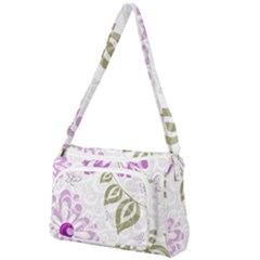 Beautiful Purple Flower Butterflies Pattern Front Pocket Crossbody Bag by fashionpod