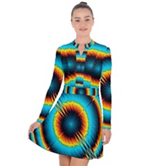 Art Artwork Fractal Digital Art Geometric Long Sleeve Panel Dress by Pakrebo