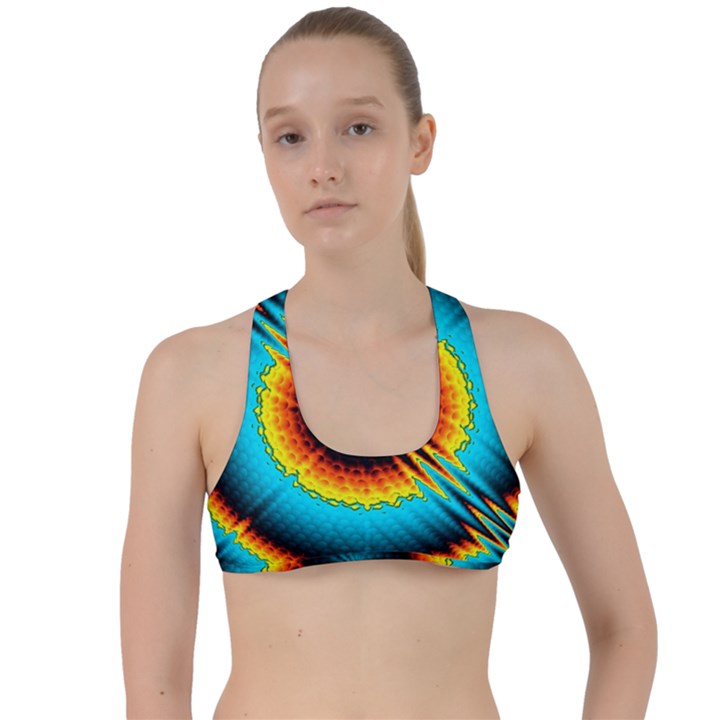 Art Artwork Fractal Digital Art Geometric Criss Cross Racerback Sports Bra