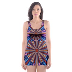 Artwork Fractal Geometrical Design Skater Dress Swimsuit by Pakrebo