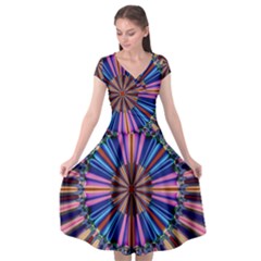 Artwork Fractal Geometrical Design Cap Sleeve Wrap Front Dress by Pakrebo