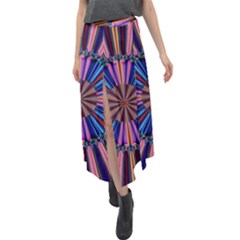 Artwork Fractal Geometrical Design Velour Split Maxi Skirt by Pakrebo