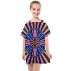 Artwork Fractal Geometrical Design Kids  One Piece Chiffon Dress