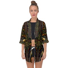 Abstract Art Artwork Fractal Pattern Open Front Chiffon Kimono