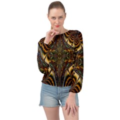 Abstract Art Artwork Fractal Pattern Banded Bottom Chiffon Top