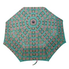 Lotus Bloom In The Sacred Soft Warm Sea Folding Umbrellas by pepitasart