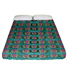 Lotus Bloom In The Sacred Soft Warm Sea Fitted Sheet (california King Size) by pepitasart