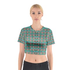 Lotus Bloom In The Sacred Soft Warm Sea Cotton Crop Top by pepitasart