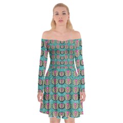 Lotus Bloom In The Sacred Soft Warm Sea Off Shoulder Skater Dress by pepitasart