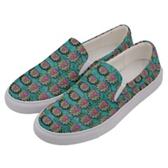 Lotus Bloom In The Sacred Soft Warm Sea Men s Canvas Slip Ons by pepitasart