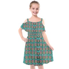 Lotus Bloom In The Sacred Soft Warm Sea Kids  Cut Out Shoulders Chiffon Dress