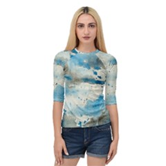 Watercolor Splatter Quarter Sleeve Raglan Tee