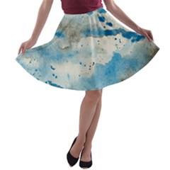 Watercolor Splatter A-line Skater Skirt by blkstudio