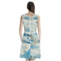 Watercolor Splatter Sleeveless Waist Tie Chiffon Dress View2