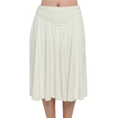 Sweet Cream Velvet Flared Midi Skirt