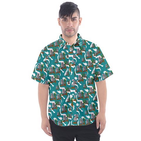 Koala Bears Pattern Men s Short Sleeve Shirt by bloomingvinedesign